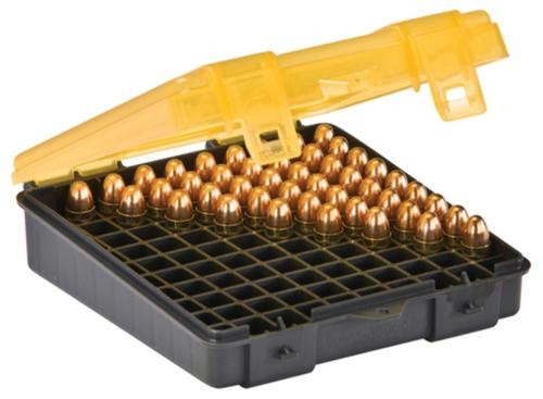 Plano Molding Flip Top Handgun Ammo Case 100rd 9mm/.380 Gray/Amber