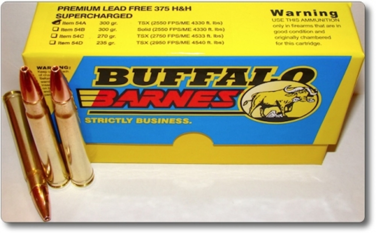 Buffalo Bore Ammo Premium 375 H H Mag Barnes Tsx Boat Tail 300gr