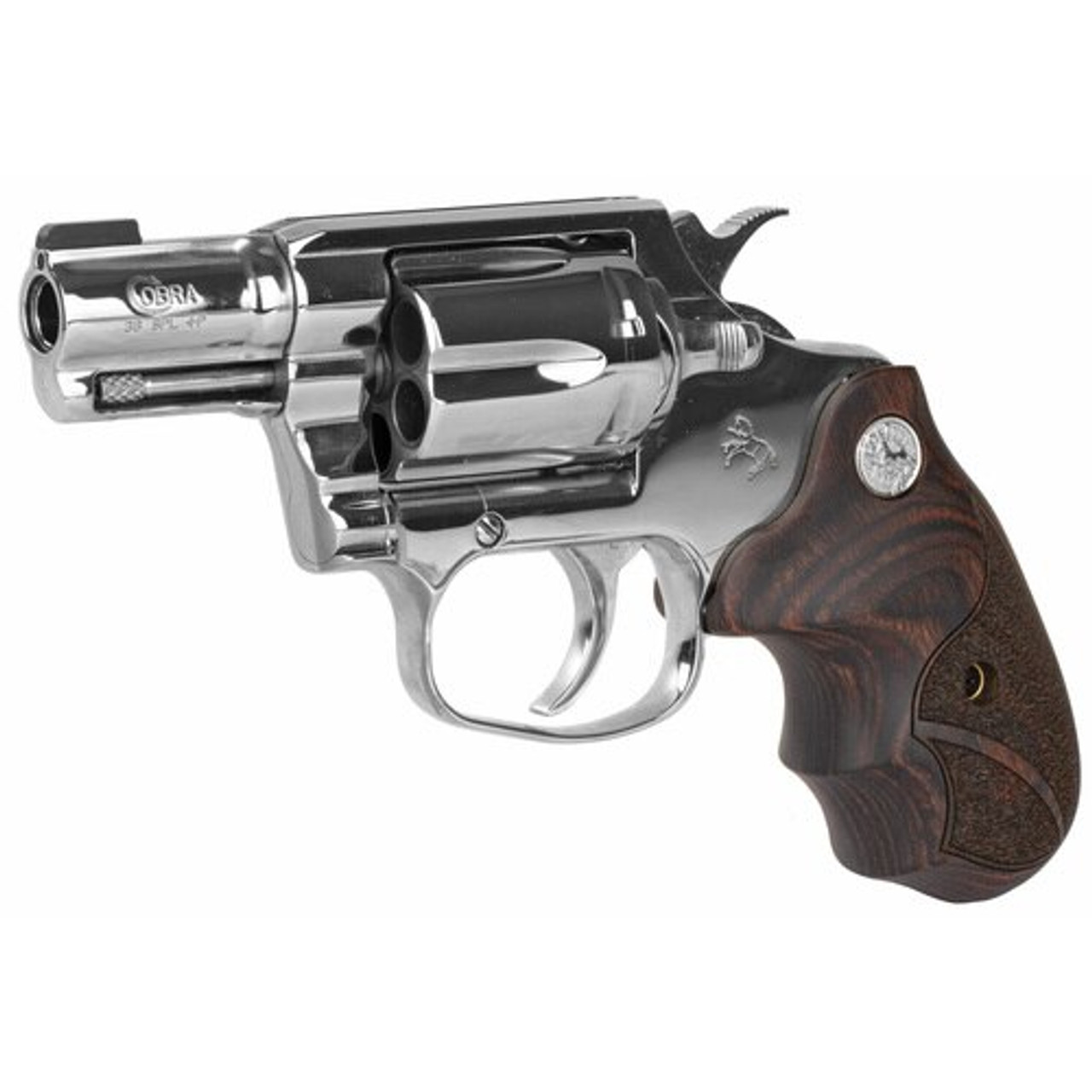 Colt Bright Cobra 38 Special P 2 Barrel Stainless Steel Walnut Medallion Grips Right Hand 8226