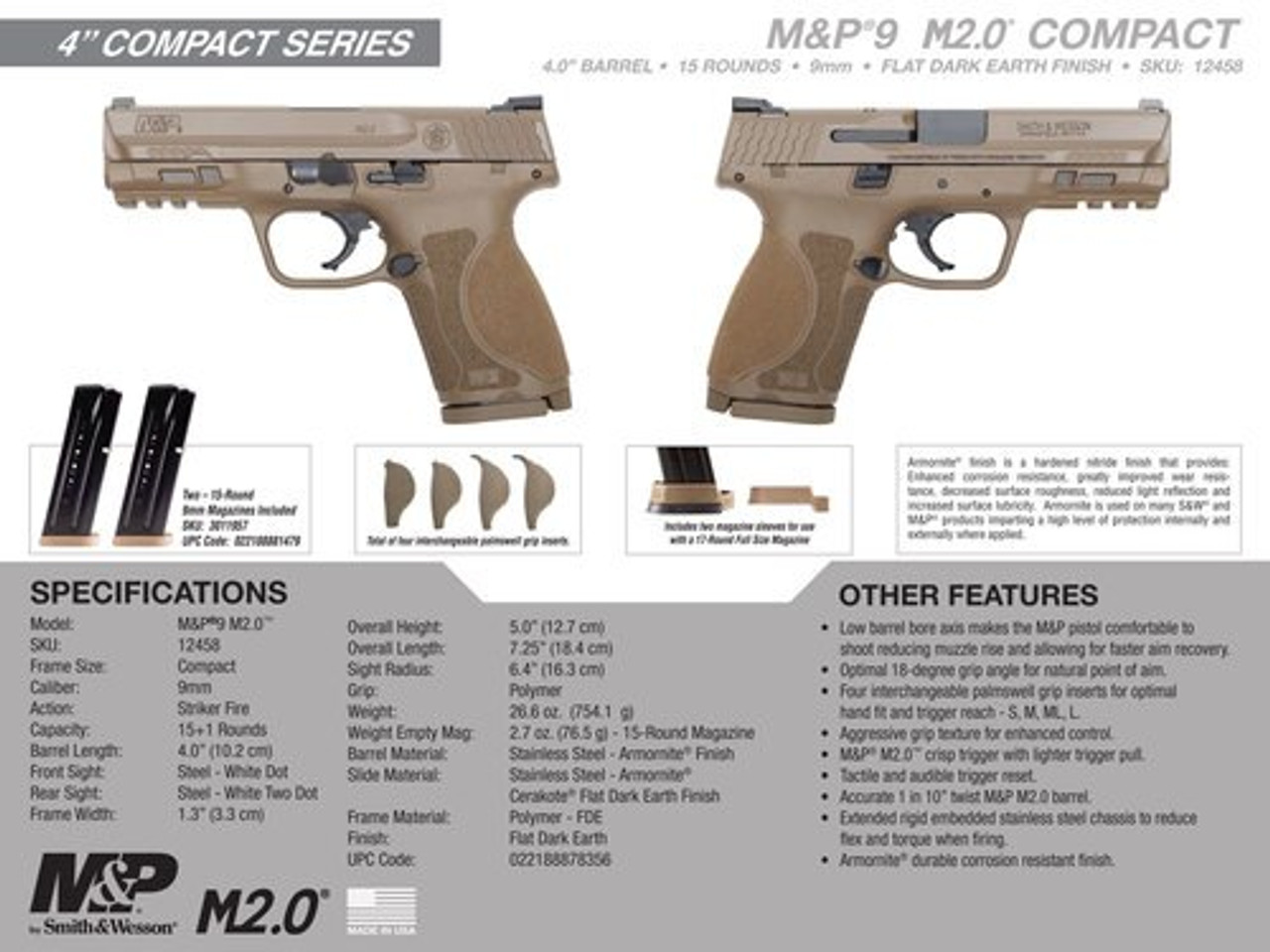 Smith & Wesson M&P9C M2.0 9mm, 4