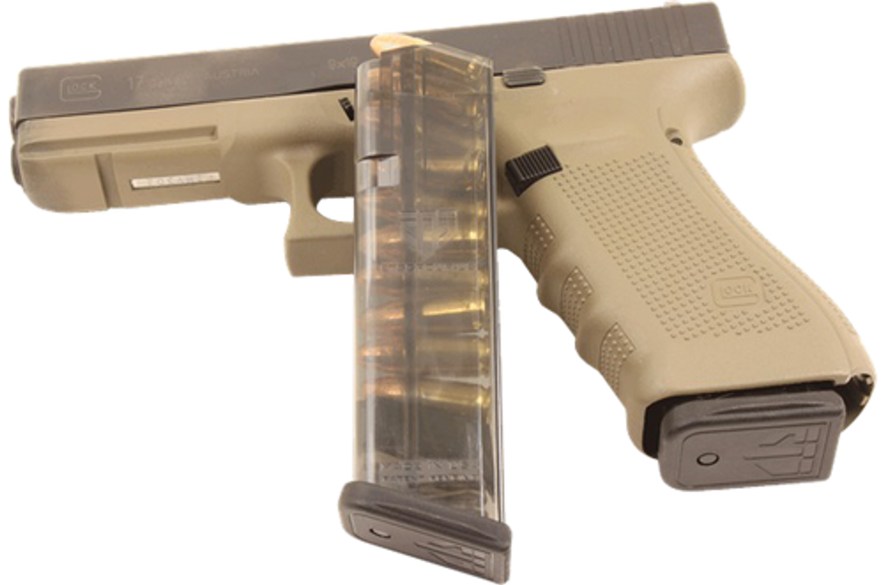 ETS Glock 17 9mm G17/18/19/26/34 (Gen 1-4) Polymer Clear, 10rd - Impact Guns