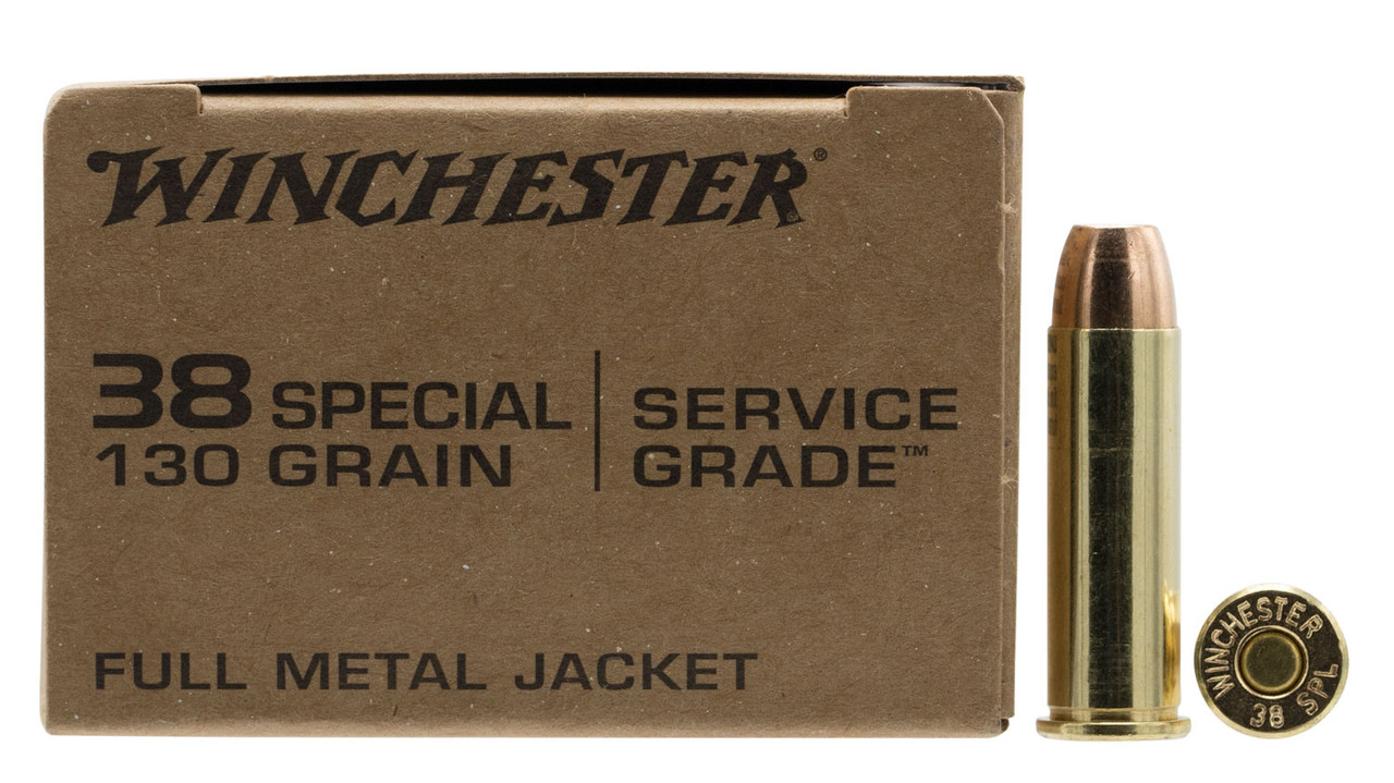 Winchester Service Grade 38 Special 130gr, Full Metal Jacket, Flat Nose