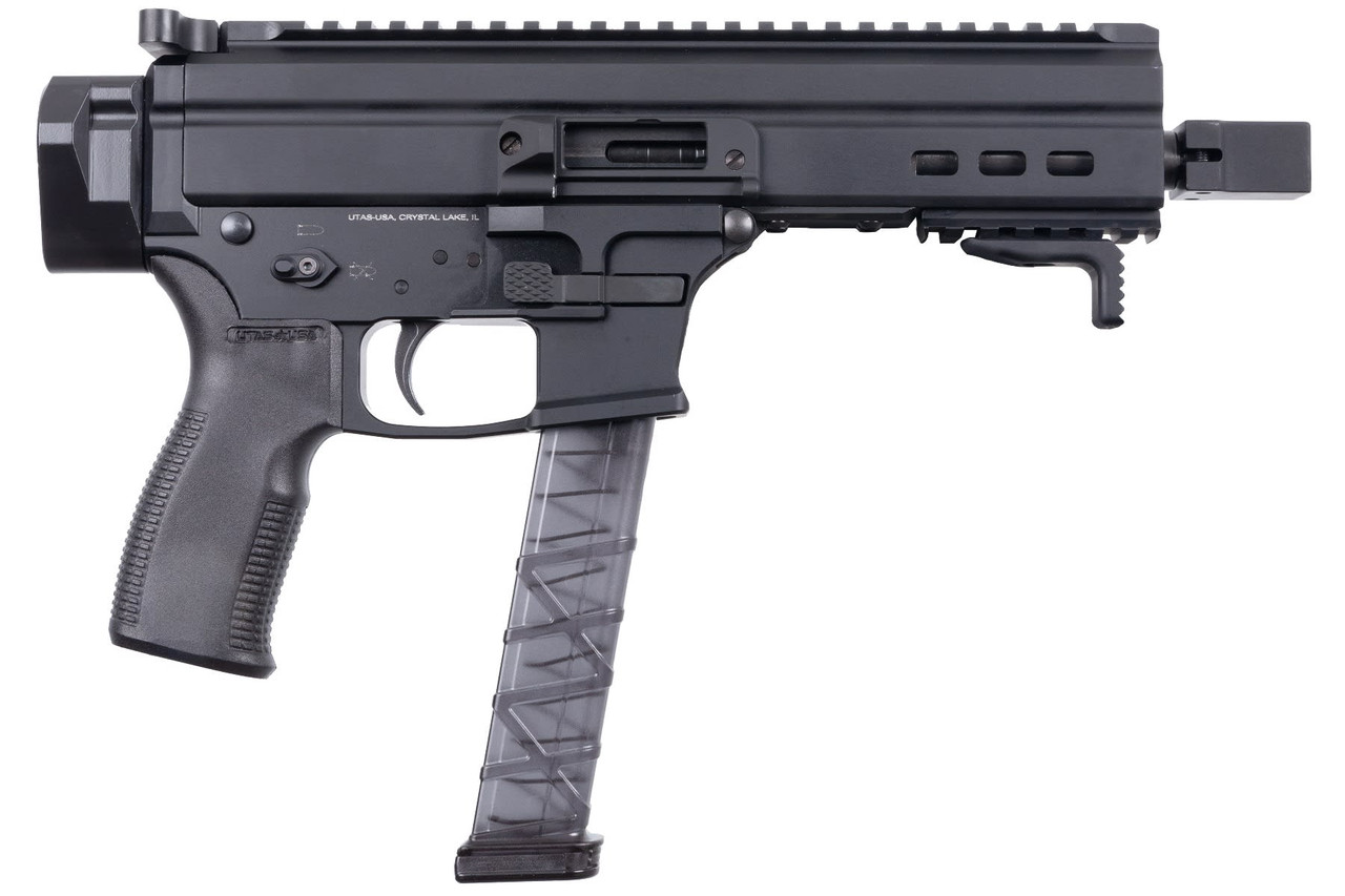 UTAS UT9M Pistol 9mm, 6 Barrel, No Brace, Uses Glock Mags, Black, 33rd -  Impact Guns