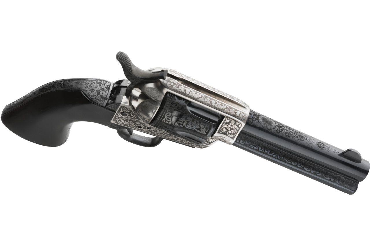 Pietta 1873 Rio .45 LC, 4.75'' Barrel, Silver/Black, Engraved