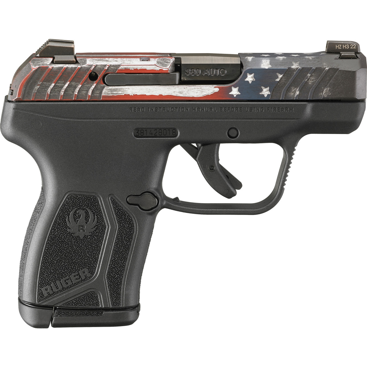 Ruger LCP MAX 380 ACP, 2.8 Barrel, American Flag, Double Action Only, 10r  - Impact Guns