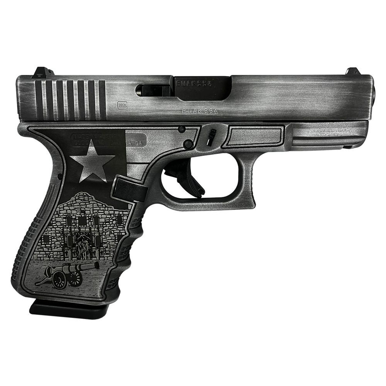 Glock 19 Gen 3 Custom “Texas Silver” 9mm, 4
