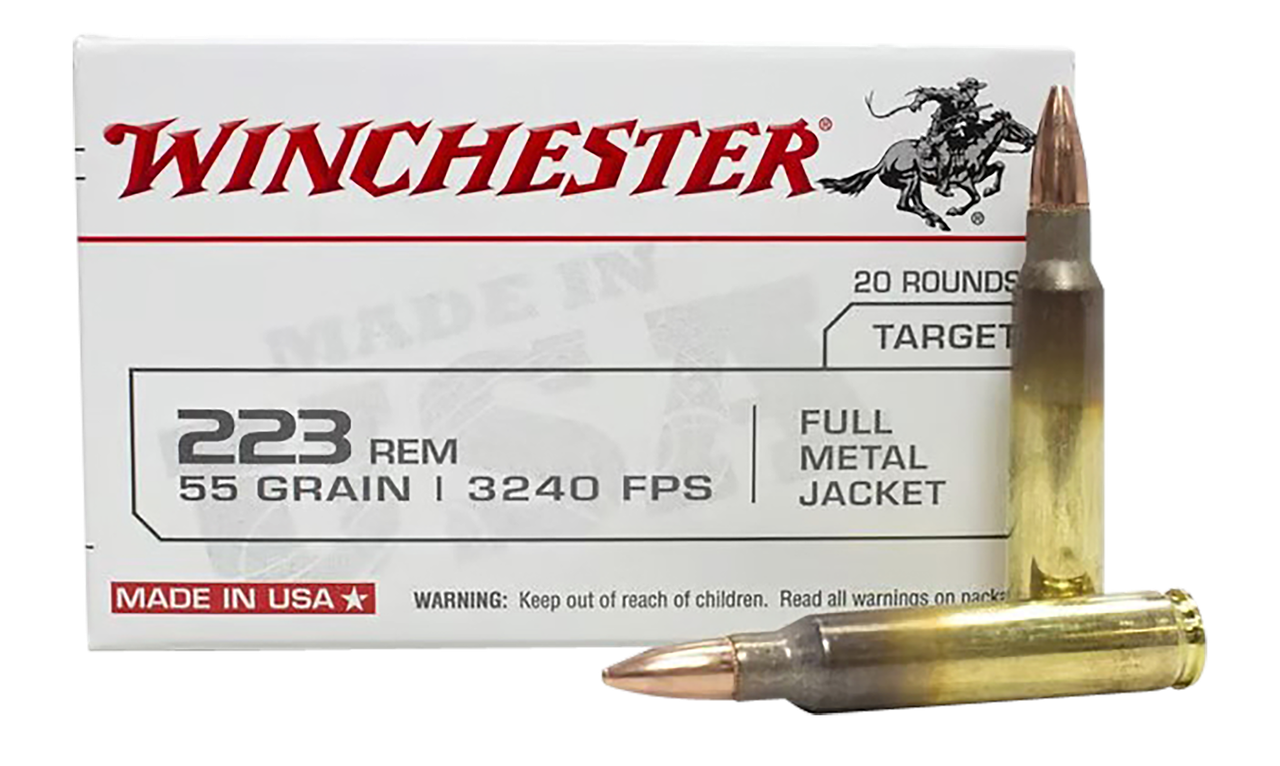 Winchester USA 223 Remington, 55gr, Full Metal Jacket, 20rd Box 