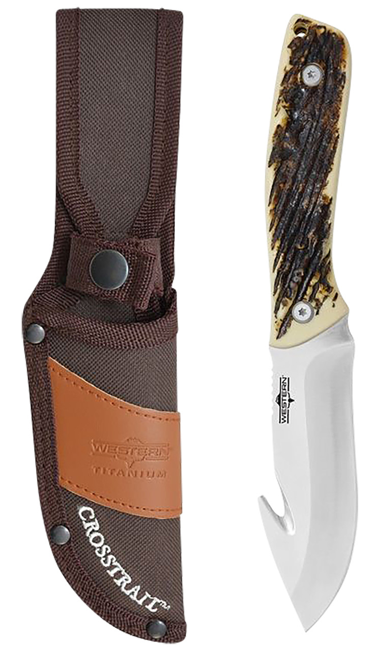 Camillus Western Crosstrail Gut Hook Knife, 4.25