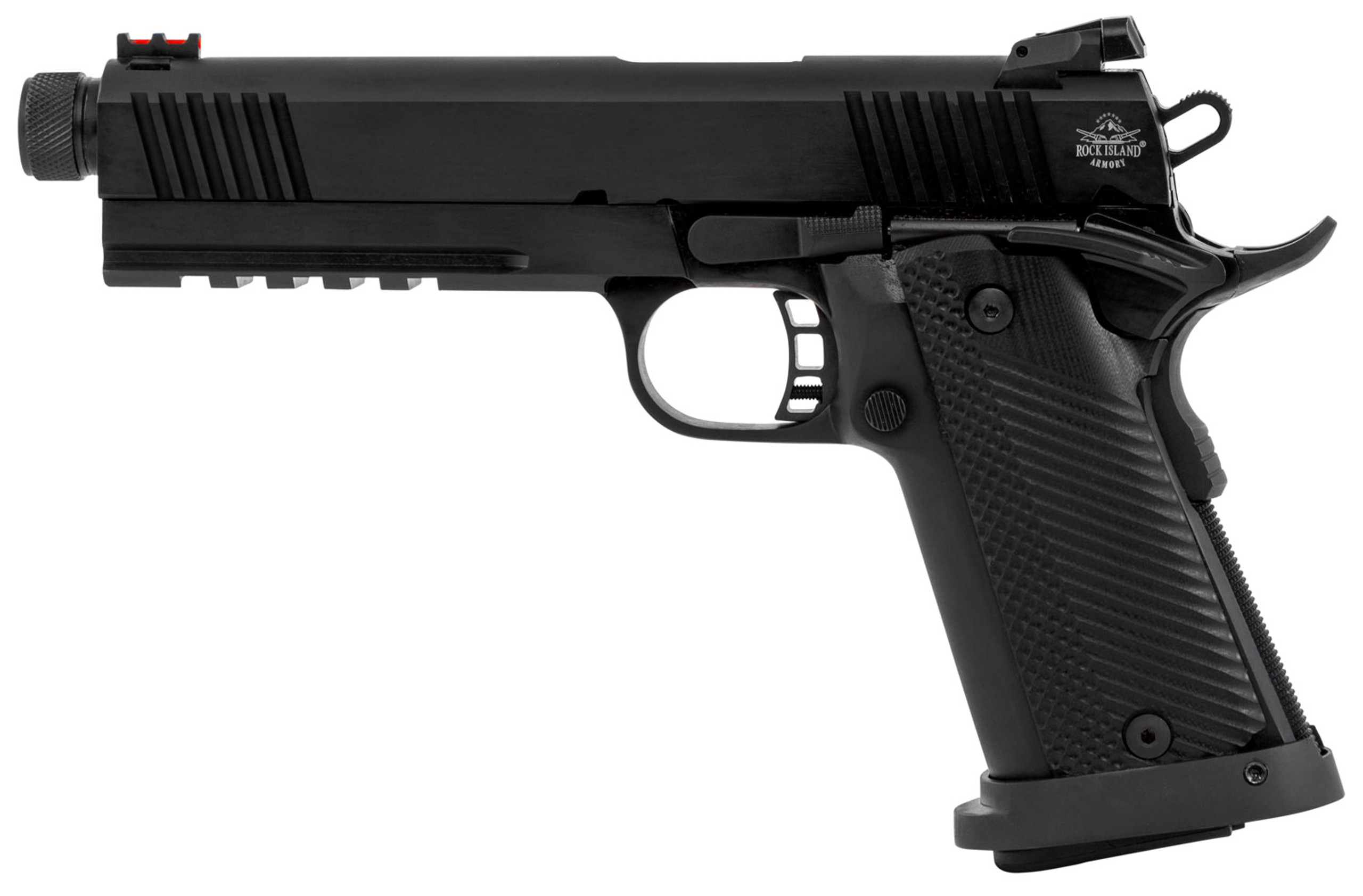 Rock Island Armory 1911 Tac Ultra 10mm 55 Threaded Barrel Fiber Optic Black 16rd Impact Guns 7905