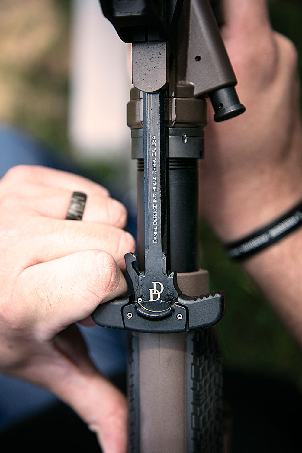 Daniel Defense GripNRip Charging Handle, Ambidextrous, Black, Fits