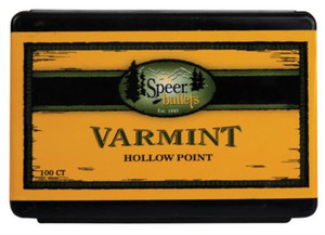 Speer Rifle Bullets 22 Caliber .224 50gr, Varmint Spitzer Soft Point 100 Box
