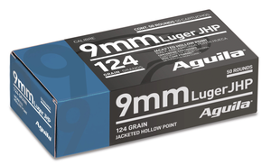 Aguila Personal Defense 9mm, 124gr, Jacketed Hollow Point, 50rd Box