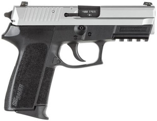 Sig Sp2022 9MM 3.9In 2-Tone Black/Stainless Da/Sa Siglite Polymer Grip (2) 15Rd Steel MAG Rail