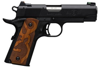 Browning 1911 Black Label, .22 LR, 3 5/8" Barrel, 10rd, Brown Stippled Grips, Black