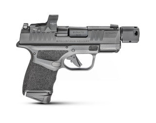 Springfield Hellcat RDP Striker Fired, Sub-Compact, Optics Ready, 9mm, 3.8" Barrel Compensator, Polymer Frame, Textured Grips, Tritium Night Sights, No Thumb Safety 2 Mags, 13Rd, Black, Includes HEX Wasp Red Dot