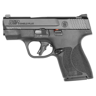 Smith & Wesson, Shield Plus, Striker Fired, Micro Compact, 9mm, 3.1" Barrel, 10 lbs Trigger Pull, No Thumb Safety, White Dot Sights, Polymer Frame, Flat Face Trigger, 2 Mags, 2-10Rd, Black
