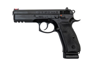 CZ 75 SP-01 9mm, 4.6" Barrel, Red FO Front, Thumb Safety Only, Black, 18rd