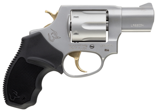 Taurus 856 .38 Spl, 2" Barrel, Stainless Steel, Gold Trigger/Hammer, Black Rubber Grip, 6rd