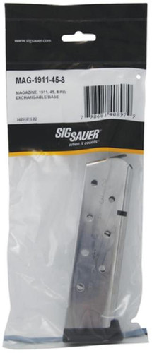 Sig 1911 Magazine 45 ACP 8 RD Exchangable Base Sig 1911 Magazine 45 ACP 8 RD Exchangable Base