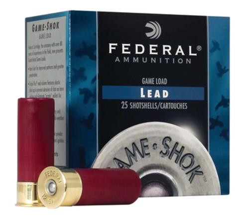 Federal Game Shok High Brass Lead 12 Ga, 2.75", 1-1/4oz, 5 Shot, 25rd/Box Federal Game Shok High Brass Lead 12 Ga, 2.75", 1-1/4oz, 5 Shot, 25rd/Box