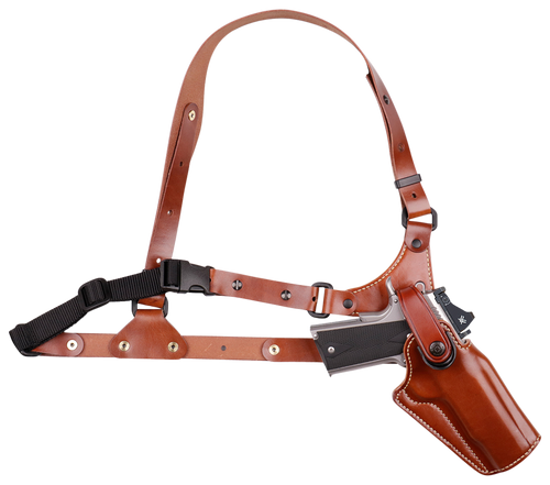 Galco Great Alaskan Chest Holster Fits Chest Up To 54" Tan Leather Shoulder/Torso Strap Fits Springfield XDM Elite