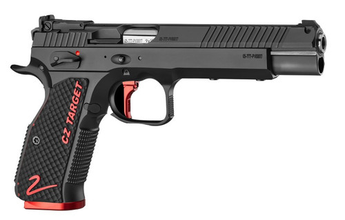 CZ Shadow 2 Target 9mm 19 Rd MAG, 6" Barrel, Black Nitride Steel Optic Ready/Serrated Slide, Black Aluminum Frame w/Beavertail, G10 Grip
