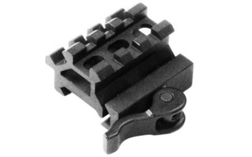 Leapers, Inc. - UTG Double Picatinny Rail with 3 Slot Angle Mount, Quick Release, Black