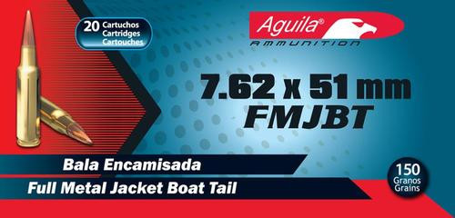 Aguila 7.62x51mm, 150 Gr, FMJ Boat Tail, 20rd Box