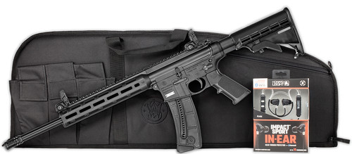 Smith & Wesson M&P 15-22 Sport Bundle 22 LR, 16.5" Threaded Barrel, Black, M-Lok Handguard, Ear Protection, 25rd