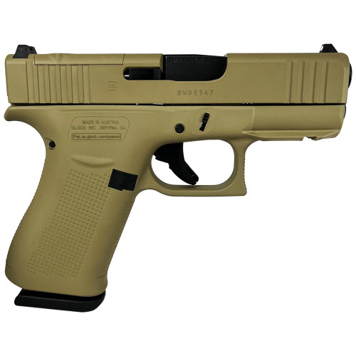 Glock 43x MOS 9mm, 3.41" Barrel, Flat Dark Earth, Optic Ready, 10rd