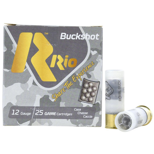 Rio Royal Buck 12 Ga, 2.75", 9 Pellets, 1 Buck Shot, 25rd Box