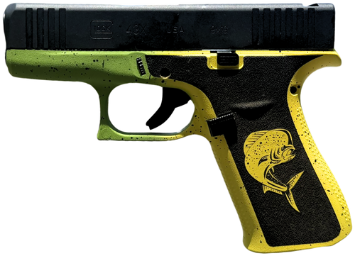 Glock 43x 9mm, 3.41" Barrel, Mahi Frame/Grip, Black Slide, 10rd