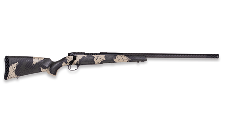 Weatherby Mark V Backcountry Guide 7mm Backcountry, 20" Threaded Barrel, Carbon Fiber w/ Green & Tan Sponge Stock, Black Rec, 4rd