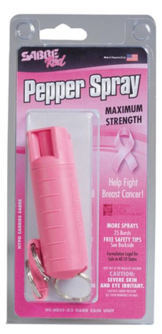 Sabre Red USA Nbcf Pink Hard Case Key Ring Pepper Spray