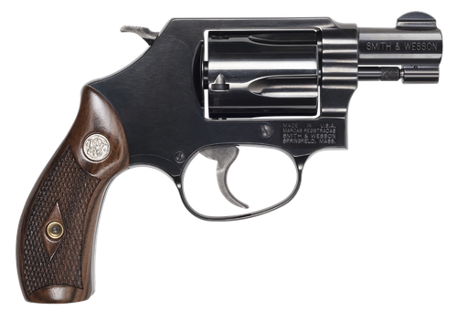 Smith & Wesson Model 36 J-Frame 38 Special +P, 1.88" Barrel, Blued Frame, Checkered Wood Grip, 5rd