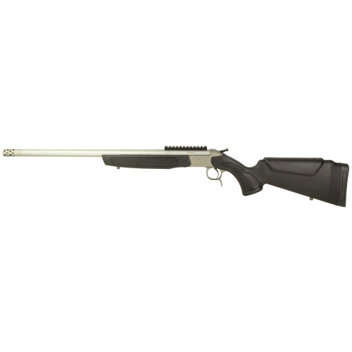 CVA Scout, Take-Down 450 BM, 22" Threaded Barrel, Stainless Steel Finish, Synthetic Stock, Black, Ambidextrous, Scope Rail, Muzzle Brake, 1 Round