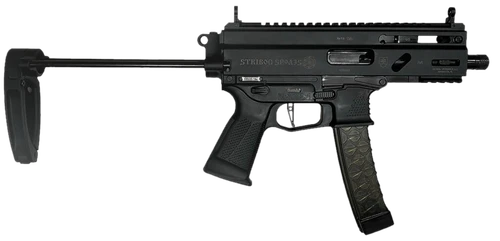 Grand Power SP9A3S Stribog 9mm 5.50" Threaded Barrel, M-LOK Handguard, Picatinny Rail Receiver, PDW Tailhook Brace, Ambidextrous, 30 Rd