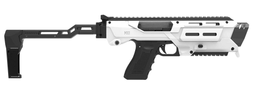 Meta Tactical Llc MX-1 Conversion Kit Compatible Glock, White Aluminum Frame M-Lok & Picatinny Rail, Black Polymer Folding Stabilizer