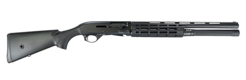 MAC Agency Tradesman 2 12 Gauge 5+1 18.50" Black Chromate Ported Vent Rib Barrel, Black Anodized Picatinny Rail Receiver, Fixed Black Synthetic Stock