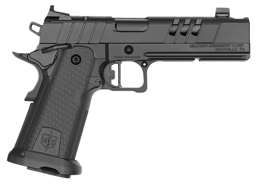 MAC 9 DS-D 9mm, 5" Comp Barrel, QPD Finish, Black, Target Crown, AOS Optics Cut, Blade Front, Adj Rear, 2x17rd