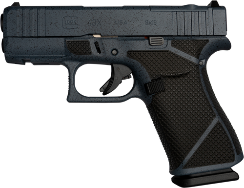 Glock 43X MOS 9mm,3.41" GMB Barrel, Urban Stonewash, MOS Cut/Serrated, Beavertail, 10rd