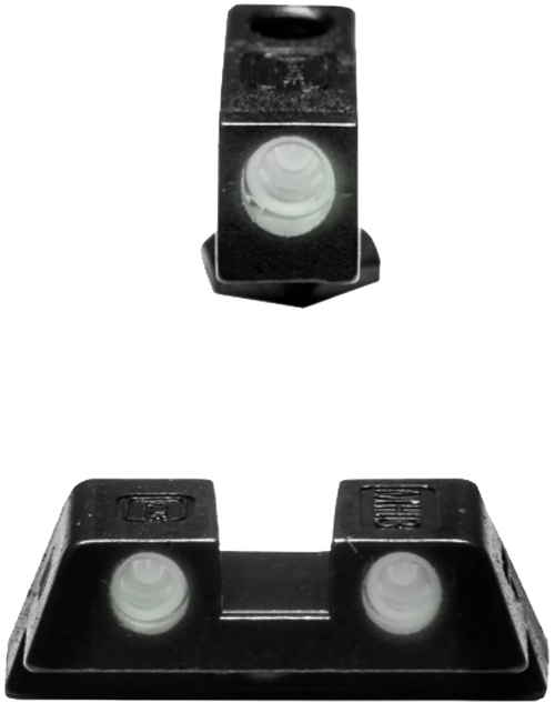 Glock Night Sight Set, 6.5mm, Fits Glock 17/19/22/23/26/27/33/34/35/37/38/39, Does Not Fit 42/43, Green Dot