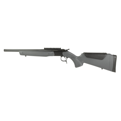 CVA Scout 300 Blackout, 16.5" Blued Threaded Barrel, Blued Receiver Picatinny Rail, Adj Comb & LOP Black/Gray Synthetic Stock, 1rd