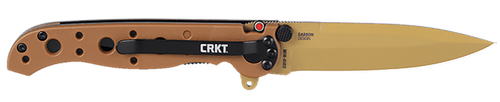 CRKT M16-01DZ Folding Knife, 3.13" Desert Tan D2 Spear Point Blade, GRN Handle, Liner Lock
