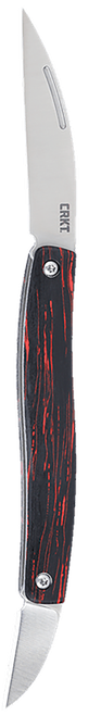 CRKT Forebear Slip Joint Knife, 2.29" and 1.06" Satin 12C27 Blades, Black and Red G10 Handle