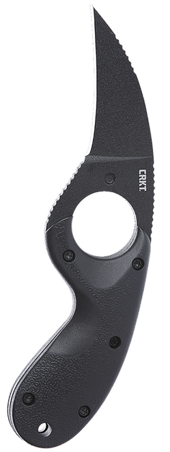 CRKT Bear Claw Knife, 2.39" Black Powder Coated AUS-8 Hawkbill Blade, GRN Handle, Plain Edge