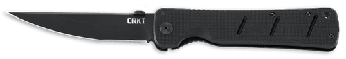 CRKT Otanashi Noh Ken Folding Knife, 4.52" Black AUS-8 Clip Point Blade, G10 and Stainless Handle