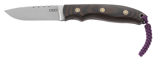 CRKT Hunt'N Fisch Fixed Blade Knife, 2.99" Satin Blade, Multi-Color G10 Handle, Leather Sheath