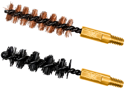 Otis Bore Brush Set 35/338/357 Caliber 8-32" Thread 2" Long Bronze/Nylon Bristles 1 Set