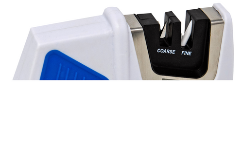 Accusharp Pull-Through Sharpener Fine Diamond Tungsten Carbine Sharpener Plastic Handle Blue/White